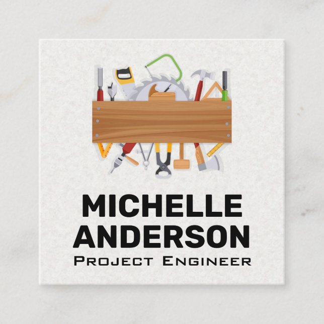 Cartão De Visita Quadrado Ferramentas de hardware (Frente)