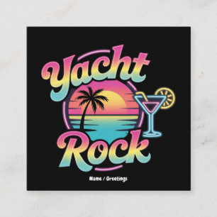 Cartão De Visita Quadrado Festa de Barco de Yacht Rock Desbotado – Sons Suav