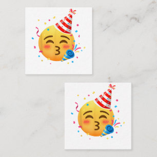 Cartão De Visita Quadrado Festa de Emoticon Engraçado