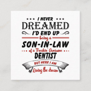 Cartão De Visita Quadrado Filho Na Lei De Um Fantástico Dentista