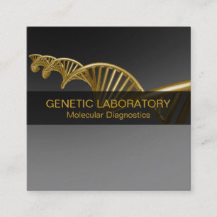Cartão De Visita Quadrado Fio de DNA Profissional Médico Ouro Luxo