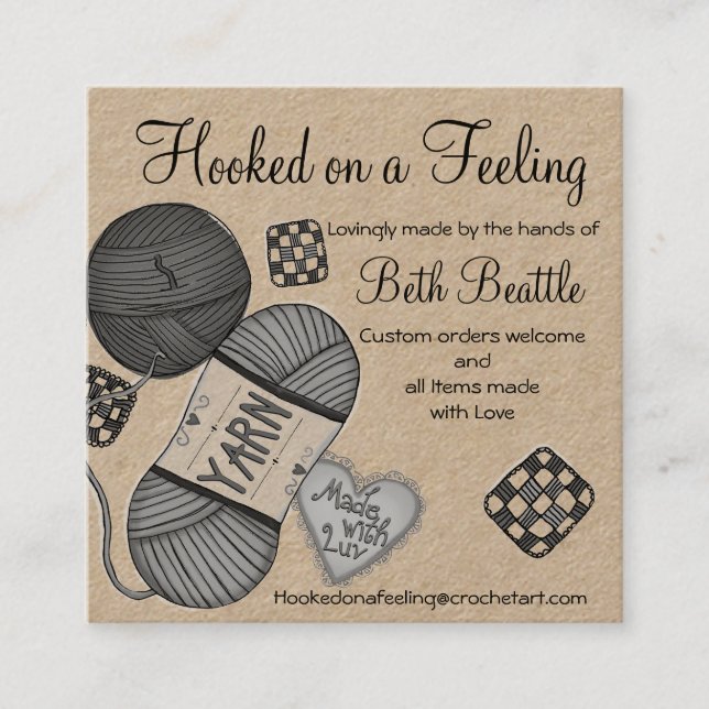 Cartão De Visita Quadrado Fios quadrados/Cartões de visitas de malha (Frente)