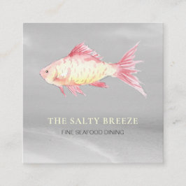 Cartão De Visita Quadrado *~* Fish Beach CORAL Sand Sea Jantar Tropical