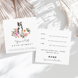 Cartão De Visita Quadrado Fita do Lembrete do Cachorro de Collie de Borda Fl