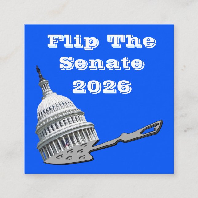 Cartão De Visita Quadrado Flip The Senate Vote Blue 2026 (Frente)