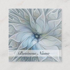 Cartão De Visita Quadrado Flor de Arte Fractal, Abstrato, Bela Moderna Elega