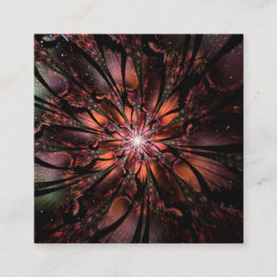 Cartão De Visita Quadrado Flor de fantasia fractal macia e tenra