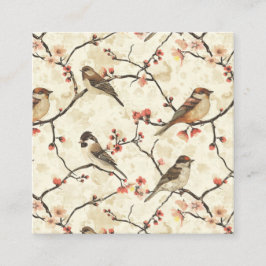 Cartão De Visita Quadrado Flor e Música