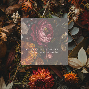 Cartão De Visita Quadrado Flor Florista Comprada Flor Elegante Flores Botâni