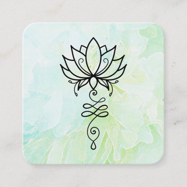 Cartão De Visita Quadrado *~* Flor - Geometria Sagrada Nirvana Yoga Lotus    (Frente)