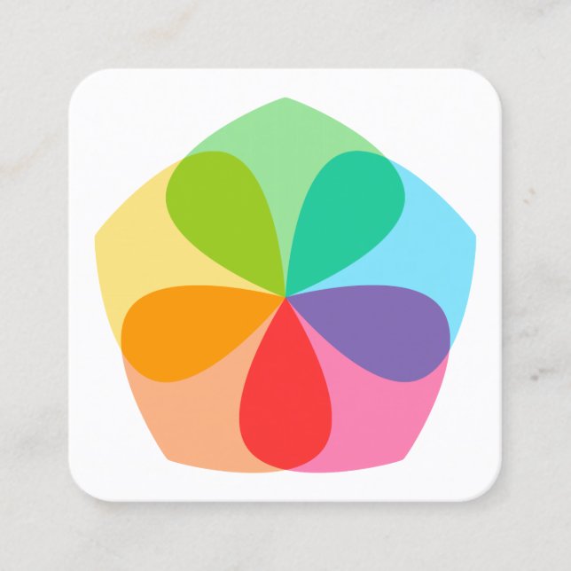 Cartão De Visita Quadrado Flor geométrica (Frente)