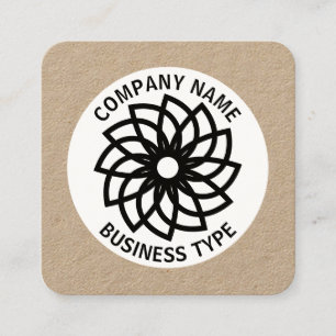 Cartão De Visita Quadrado Flor Geométrico 03 - kraft