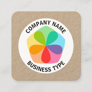 Cartão De Visita Quadrado Flor Geométrico - Kraft