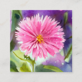 Cartão De Visita Quadrado Flor Roxo