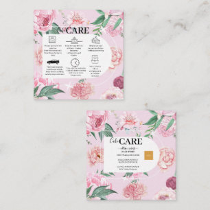 Cartão De Visita Quadrado Florais de Aquarela Boêmiana de Arco Moderno