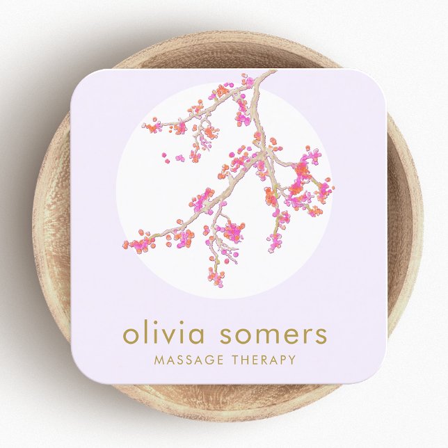 Cartão De Visita Quadrado Floral floral feminino (Criador carregado)