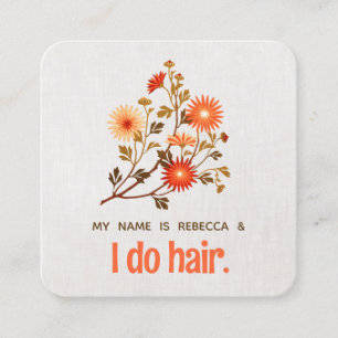 Cartão De Visita Quadrado Flores Laranja Flórida Laranja Tornozelos