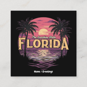 Cartão De Visita Quadrado Flórida durante Sunset Overlook Ocean