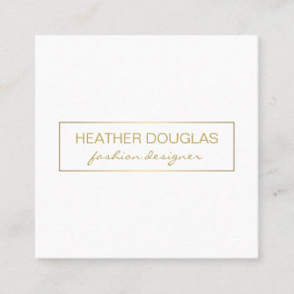 Cartão De Visita Quadrado Folha de Cinza Dourada