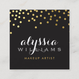 Cartão De Visita Quadrado Folha de ouro brilhante cor-de-palito GLAMOROSO