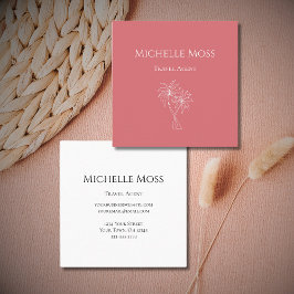 Cartão De Visita Quadrado Folhagem Tropical Moderna Palmeiras Botânicas