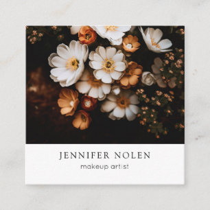 Cartão De Visita Quadrado Folhas tropicais