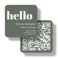 Forest Green | QR Code Social Media Hello