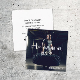 Cartão De Visita Quadrado Forjador Pessoal de Malhação de Esporte Gym