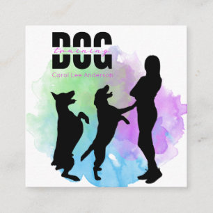 Cartão De Visita Quadrado Formação de cães/Formador de cães