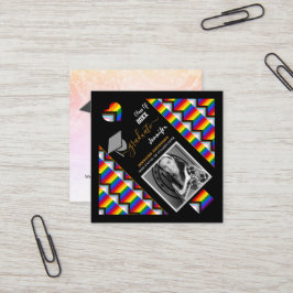 Cartão De Visita Quadrado Formando LGBTQ e Graduação do Indicador de Andamen