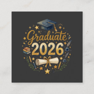 Cartão De Visita Quadrado Formatura Personalizada Turma de 2026 Família Pers