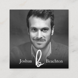 Cartão De Visita Quadrado *~* Foto AP31 QR Mínimo Simples Profissional