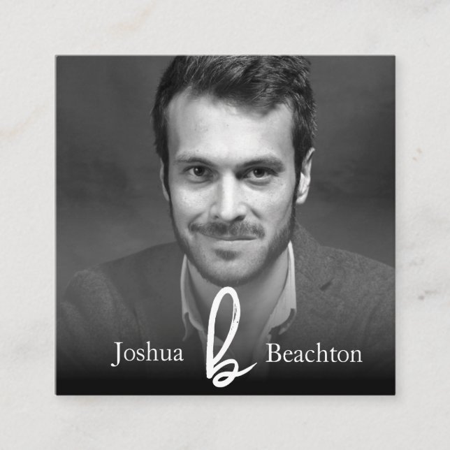 Cartão De Visita Quadrado *~* Foto AP31 QR Mínimo Simples Profissional (Frente)