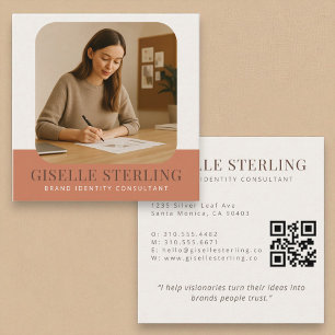 Cartão De Visita Quadrado Foto Comercial do Nome Mínimo Moderno da Empresa