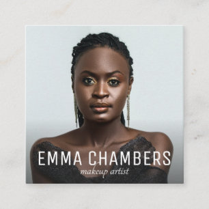 Cartão De Visita Quadrado Foto de Artista de Makeup Moderno