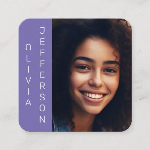 Cartão De Visita Quadrado Foto de artista judaico simples moderno