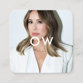 Cartão De Visita Quadrado Foto de Monograma ao Mínimo Moderno