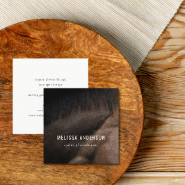 Cartão De Visita Quadrado Foto do fisioterapeuta do Chiropractor Equino Eleg