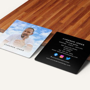 Cartão De Visita Quadrado Foto do Fotógrafo Freelance de Mídia Social