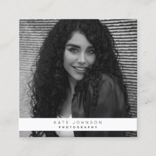 Cartão De Visita Quadrado Foto do logotipo Na moda Business