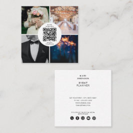 Cartão De Visita Quadrado Foto do Planejador de Casamento de Eventos Código 