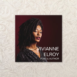 Cartão De Visita Quadrado Foto do professor escritor poeta