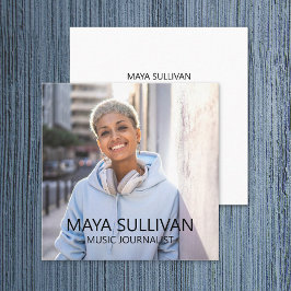 Cartão De Visita Quadrado Foto Jornalista do Radio Music Professional