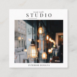 Cartão De Visita Quadrado Foto minimalista