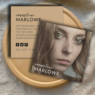 Cartão De Visita Quadrado Foto minimalista moderna