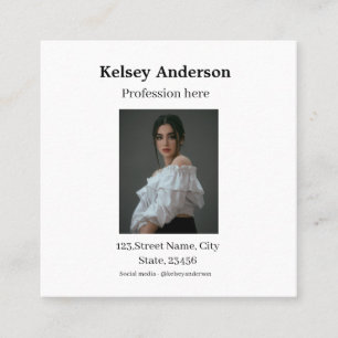 Cartão De Visita Quadrado Foto: moderna profissão, endereço de mídia social 