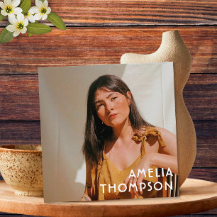 Cartão De Visita Quadrado Foto: Mostarda Verde Floral Flor Amarelo Flor