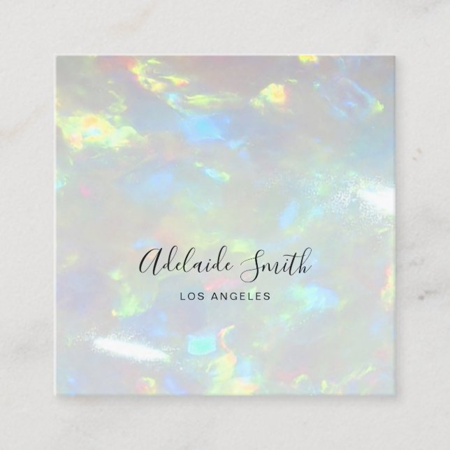 Cartão De Visita Quadrado foto opal (Frente)