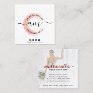 Cartão De Visita Quadrado Foto personalizada do logotipo de troca de pintura