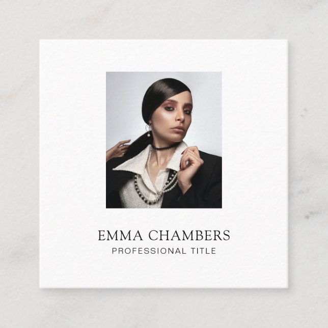 Cartão De Visita Quadrado Foto personalizada: Mínimo Mínimo de Ocupação na P (Frente)